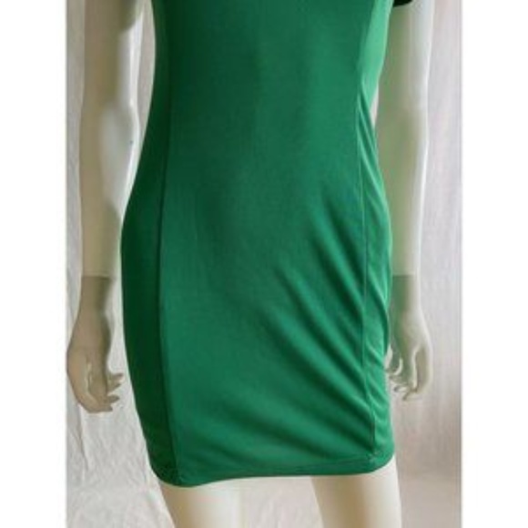 Women's Dress Mini Party Cocktail Green Round Neck - Picture 3 of 11